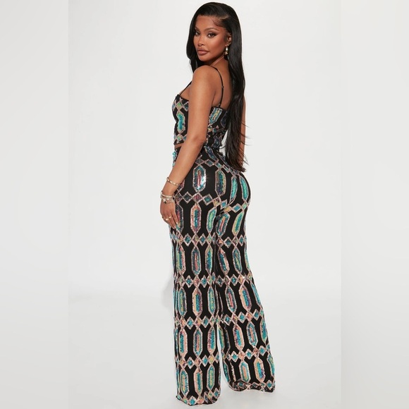 Just Your Fairytale Sequin Pant Set - Black/combo - Picture 3 of 5